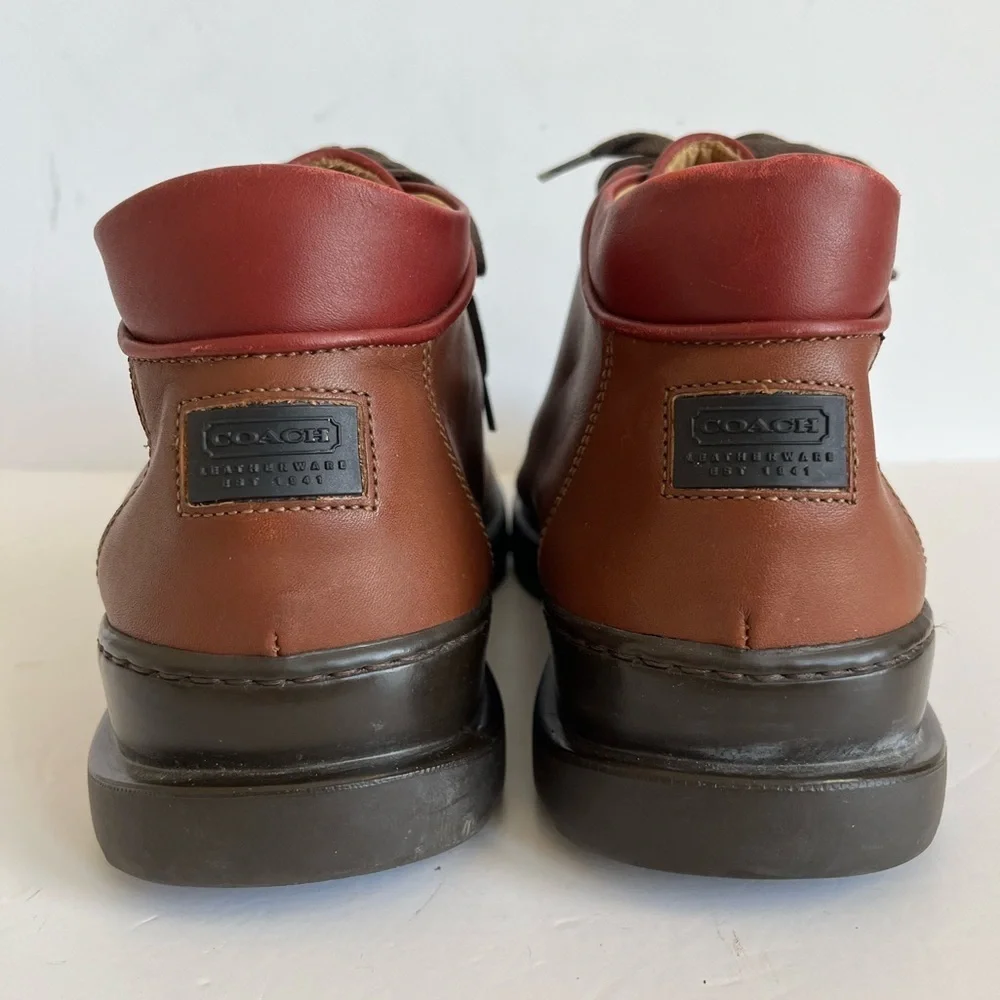 Coach Italy Aaron Brown Leather Chukka Ankle Boots Mens Size 8D